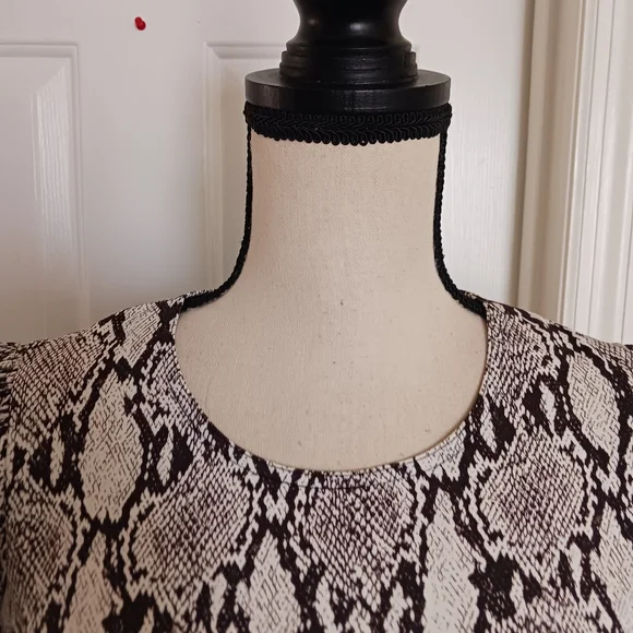 A.L.C. Brinley Snakeskin Puff Short Sleeves Mini Dress - Picture 8 of 16